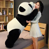 Nouveau jumbo 200cm panda en peluche jouet géant doux mignon couché ours somnifère poupée pour enfants girl cadeau décoration de maison dy50940314o