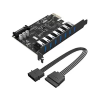 Computer Cables Connectors Orico SuperSpeed ​​USB 3 0 7 PORT PCI-E Express Card с 15PIN SATA Power Connector PCIe Adapt Expan272Q