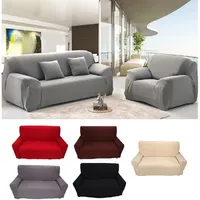 1 2 3 4 Seater Sofa Cover Spandex 현대 탄성 폴리 에스테르 솔리드 소파 의자 가구 보호실 거실 6 Colors327E