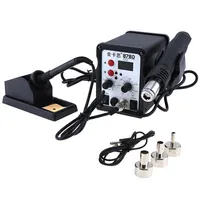 Kaisi-878D 220V 700W 2 in 1 SMD Digital Display Soldering Station with -Air Gun Solder Ironblack color260Y