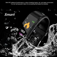 115 Plus Bluetooth Smart Watch Heart Rate Fitness Tracker Blood Pressure Wristwatch Waterproof Sports Smart Bracelet For Android i256M