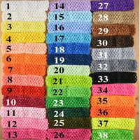 38 COMORES HISO COMPLETA 1 5 pulgadas reci￩n nacidas infantiles top tutu crochet diadema arco 100pcs175y