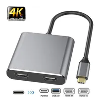 USB C Hub till Dual 4K HD HDMI-kompatibel USB-3 0 dockningsstation Laptop PD Charge Support Dual-Screen Display för MacBook Pro317S