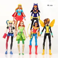 DC Süper Kahraman Kızlar 6 Figür Model Toys Wonder Woman Supergirl 6 PCS Set3136