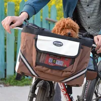 Port￡til Pet Dog Bicycle Carrier Basket Basking Puppy Dog Cat Bike Bike Transed Saco para pequenos produtos para c￣es Acess￳rios de viagem247z