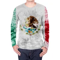 남자 티셔츠 브랜드 멕시코 롱 슬리브 티셔츠 남자 동물 애니메이션 옷 독수리 3d 프린트 셔츠 국기 펑크 록 남성 의류 의류