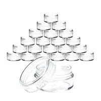 40#100 PCs 3 grama de jóias de plástico transparente Maquiagem de maquiagem Caixa de armazenamento de glitter de pequenos frascos redondos de contêiner caixas organizadoras Bins219s