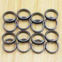 New 6mm Hematite Stone Rings Black Non-magnetic Couple Anxiety Relief Unisex Healing Chakra Energy Therapy Fidget Pain Jewelry