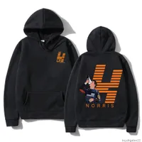 Lando Norris F1 Hoodie Merkez Gündelik Mektup Unisex Sweatshirt Krop 2021 Sonbahar/Kış Yeni Hoodies Erkek Kadın Moda Spor Giyim