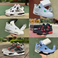 Designer Military Black 4 4S Casual Basketball Shoes Jumpman University Blue Mens Dames Noir Cement Cement Cream Sail White Oreo Infrarood Red Thunder Trainer Sneakers