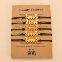 Family Love Mom Strands Dad Kids Bracelets Set Fashion Silver Gold Color de acero inoxidable Pulseras de cumpleaños Regalos para