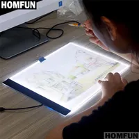 Homfun ultrafino 3 5mm A4 LED Light Tablet Pad Aplicação à UE UK AU USB Plug Plug Bordado Diamante Pintura Diamante Cross Costch 2012304i