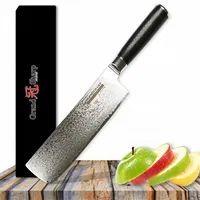 Grandsharp 7 polegadas Damasco Cleaver Knife Nakiri japon￪s a￧o inoxid￡vel VG10 Kitchen Chef Knife G10 com Box Box175C