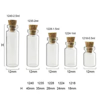 100 pcs Small Glass jars Cute Mini Wishing Cork Stopper Glass Bottles Vials Containers 0 5ml 1ml 1 5ml 2ml till 5ml239g