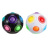Fidget Toys Magic Cube Rainbow Ball 3D Puzzle Anti Stress Reliever Educational Games Easter Birthday Gifts for Boys Girls Kids Chi317P