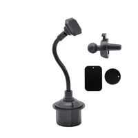 2in1 Universal Gooseneck Cup Holder Cradle Car Air Vent Phone Magnetic Mount Stand for Smart Cell Mounts Rolbers288R