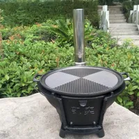 Castiron Charcoal Barbecue Grill Wood Burning Dhost Dhost Stove Picnic Wood Stove قابل للتعديل 0982180