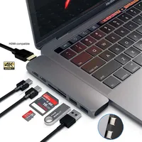Mosible USB C Hub Thunderbolt 3 Dock avec HDMI compatible RJ45 1000m adaptateur TF SD PD 3 0 pour MacBook Pro Air M1 Type-C217M