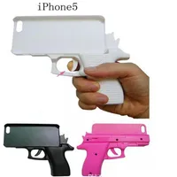 Cas de PC dur de capuchon en forme de pistolet cr￩atif 3D pour iPhone X XS max xr 8 7 plus 6 6s SE 5S 5S 5C 4 4G 4S THELLE TELALE COUVERTURE COUVERTURE L273C