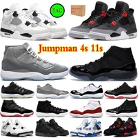 Jumpman 4 Jorden Men Basketball Shoes Jorda 11 Mens Womens Sneakers 4S Black Cat University Blue Infrared Cactus Jordens Jack Gray 11s