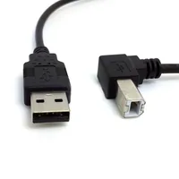 USB 2 0 Um homem para B masculino para baixo 90 graus de impressora angular HDD Cabo 1 5m 5ft275U