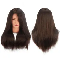 18 pouces brun 100% r￩el des cheveux de cheveux humains coiffeur coiffeur mannequin t￪tes poup￩e t￪tes de cheveux longs coiffure pratiques head beauty209q