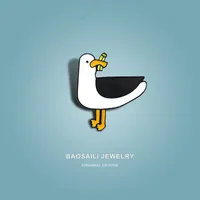 Pins Brooches Cute And Lovely Seagull Mouth Dainty Food Creativity Brooch Fashion Trend Go With Accessories Enamel Label Shirt BadgePins