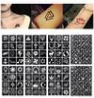 1 Blatt 4812 Karten Glitzer Tattoo Schablonenblumengeometrie Zeichnungsvorlagen
