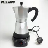 6Cups 300ml Elektrikli Kahve Makinesi Alüminyum Malzeme Kahve Tencereleri Moka Pot Mocha Kahve Makinesi V60 Kahve Filtresi Espresso Maker T200269I