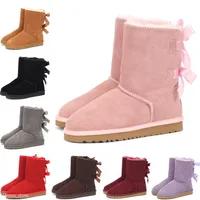 2020 Cheaper Kids Boots Australian Snow Winter Boots Bailey Bow Children Girl Boy Triple Black Pink Khaki Ankle Booties 21-35270f