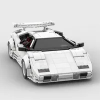 BUIDLMOC 기술 자동차 속도 챔피언 시티 레이서 카운타 타치 QV 차량 제작자 전문가 MOC 세트 모델 빌딩 블록 어린이 장난감 Q06257C