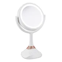 Lecteur de musique Bluetooth portable LED double face 360 ​​Vanity Makeup Mirror Chambre Raser Miroir 5x Magnification 261l
