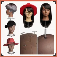 Aiguille Soft PVC Bald Mannequin Head Standder pour faire des perruques de coiffure et affichage du chapeau Cosmétologie Training Manikin PRATTIC324N