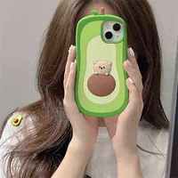 اليابان لطيف 3D Cartoon Avocado Bear Phone Case لـ iPhone 13 12 11 Pro XS Max X XR 7 8 Plus Silicone Protective Back Cover T220819