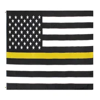 3x5fts Тонкая желтая линия флаг Золотой дипетчерские диспетчеры грузовики водители восстановление охранников общественной безопасности.