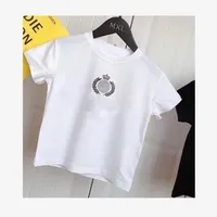 2021 브랜드 디자인 럭셔리 솔리드 어린이 소년 소녀를위한 티셔츠