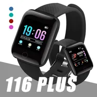 Fitness Tracker ID116 PLUS Smart Bracelet with Heart Rate wristband Watchband Blood Pressure PK ID115 PLUS F0 in Box232c