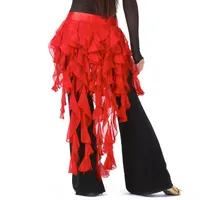 Дешевая танцевальная одежда для живота танцующая одежда Шифоновая юбка для тренировок регулируемой поясной пояс Женщины Женщины танцевать шарф бедра 211631
