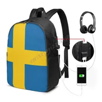 Backpack Sweden Flag Swedish Country Map IT&#39;S IN MY DNA Fans Student Schoolbag Travel Casual Laptop Back Pack UnisexBackpack