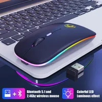 iMice RGB Rechargeable 2 mode 2 4G Bluetooth Mouse Wireless Silent USB Ergonomic Light Mouse Gaming Optical PC Mice for Laptop LED285W