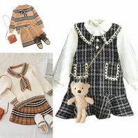 Trendy Clothing Sets Toddler Girl Dresses Spring Autumn Designer Newborn Baby Cute Clothes For Little Girls Winter Outfit 2 PCS Set 1397 D3