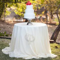 Masa bezi yuvarlak pullu masa örtüsü beyaz parıltı düğün için Noel dekorasyon desteği Custom306h