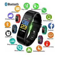 115 Plus Bluetooth Smart Watch Heart Rate Fitness Tracker Waterproof Sports Smart Bracelet For Android IOS Smart Phone Wristwatch264U