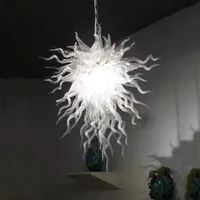 Szklane lampy żyrandol oświetlenie wislarze szklany biały kolor do salonu wiszące światło