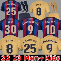 Camisetas De Football Memphis Pedri Adama Lewandowski Soccer Jersey Ferran 21 22 23 Ansu Fati 2022 2023 Gavi F. De Jong Barcelona Dest Kit