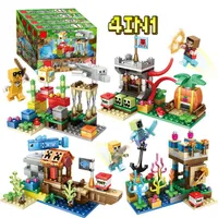 Kompatybilne bloki splicingowe Minecraft Four w jednym zgromadzeniu Model zabaw dla dzieci Festiwal Gra Prezentacja Rola 307m