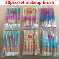 Brosse de maquillage en diamant 3D Kits Face Eye Puff Batch Colorful Foundation Beauty Cosmetics 20pcs Set301n