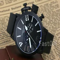Black Case Mens Watch Sports 50mm Big Boat Silver Rubber Classic Automatic Movement Mechanical U Watches Wristwatches2735