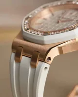 AP Womens Watch Royaloak Offshore Series Automatisch horloge uiterlijk temperament goud met diamant