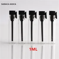 200pcs lot 1ml 1 5ml 2ml clear mini glass protge bottle small ilt spray container 1ml trial perfum perfume tube2827